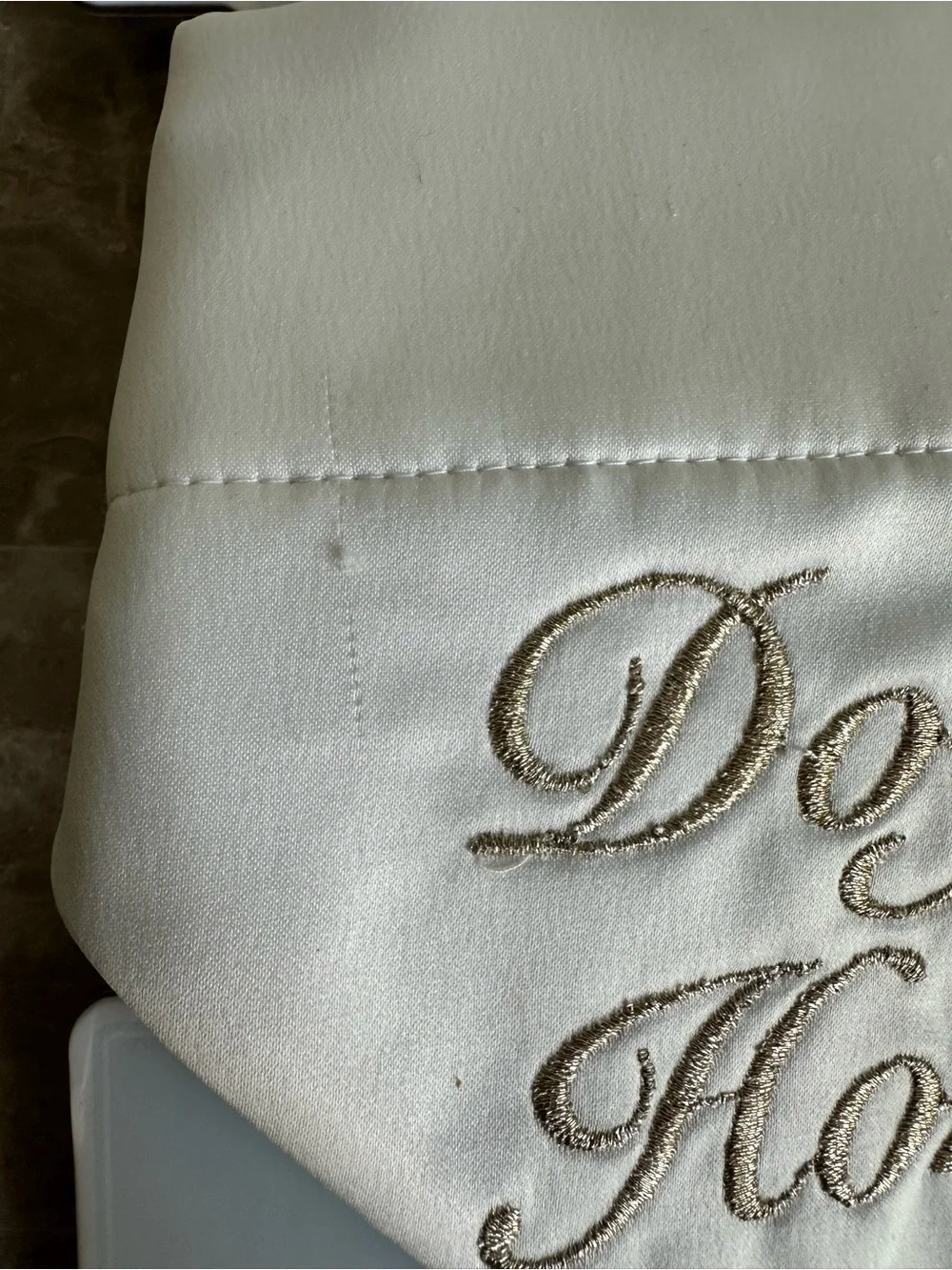 Dog of Honor Reversible Bandana - White with Gold Script